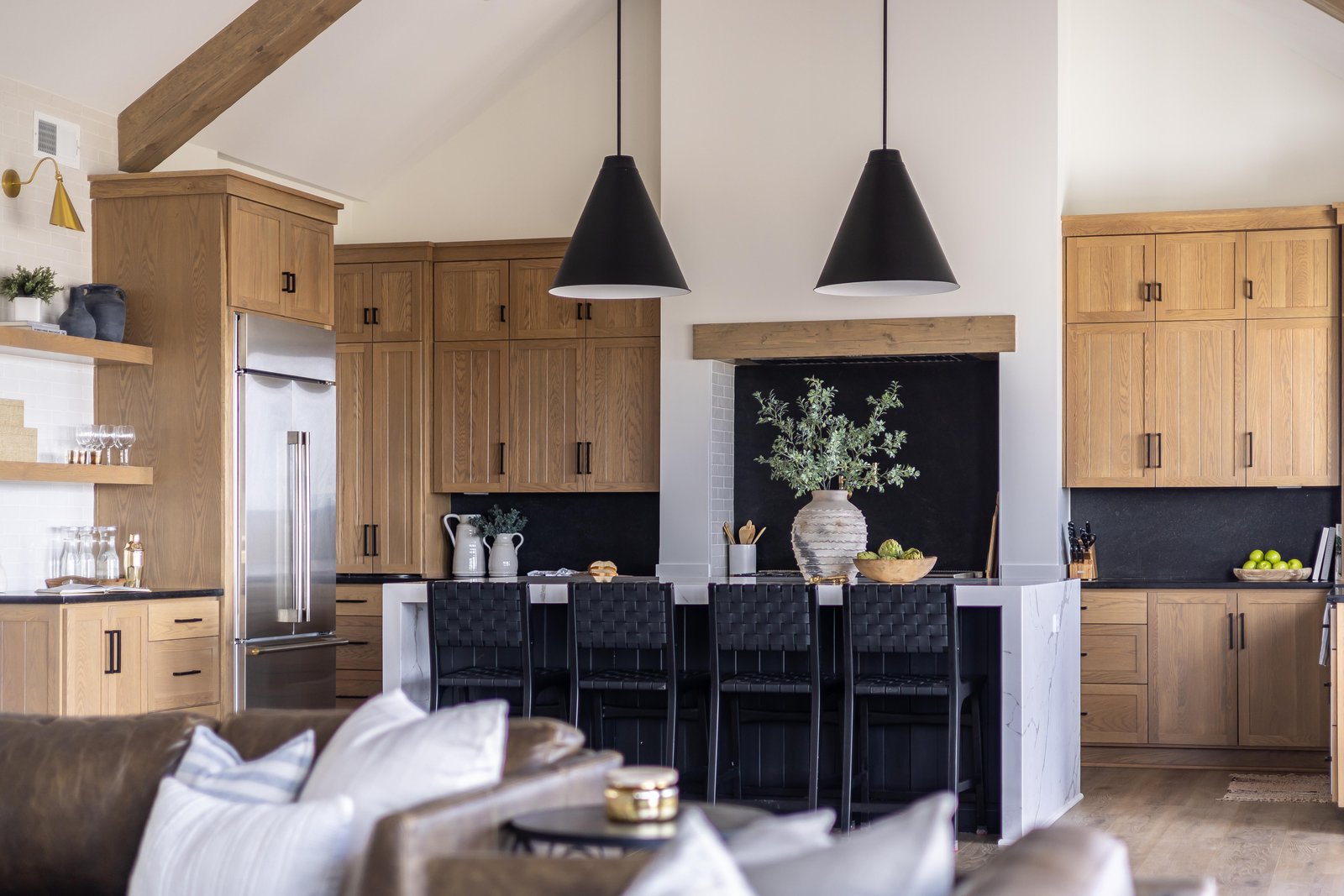 Hawthorn + Remodel kitchen open shelves by Reschka Design Build